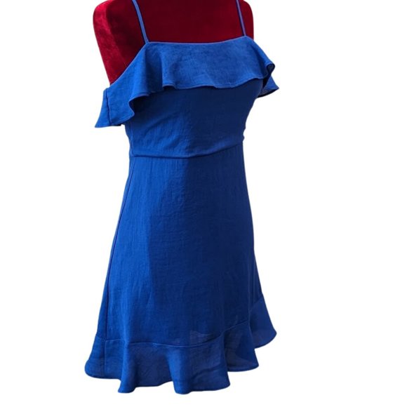 Altar'd State Women Monroe Sleeveless Ruffle Royal Blue Mini Dress SZ Medium NWT - Picture 5 of 14
